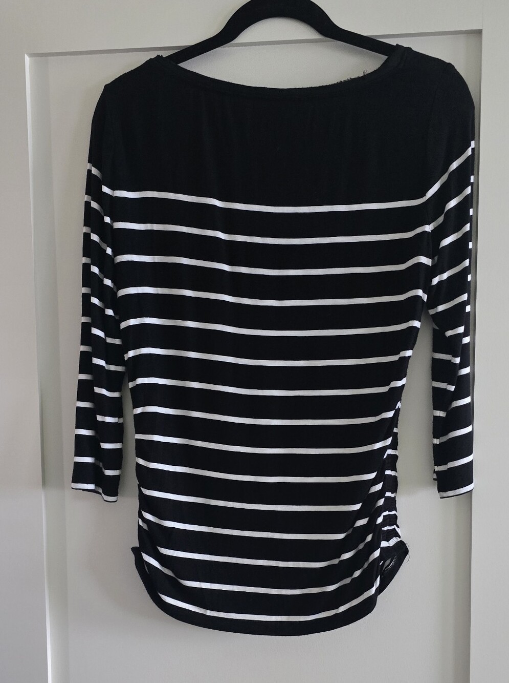 WHBM Black & White Striped Women's Boatneck Top